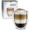 Creano Bicchiere XXL a Doppia Parete - Vetro Termico Borosilicato, Grande Capacità 400ml, Ideale per Caffè, Tè e Bevande Calde