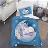 Caregchrisj Copripiumino Singolo Bambina 135x200cm, Blu Arcobaleno Unicorno Motivo Microfibra Biancheria da letto - Copripiumino 135x200 e 1 Federa 50X75cm