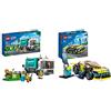 LEGO 60386 City Camion per il Riciclaggio dei Rifiuti, Camioncino Giocattolo con 3 Bidoni per la Raccolta Differenziata & 60383 City Auto Sportiva Elettrica, Macchina Giocattolo