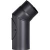 FIREFIX Tubo a gomito in acciaio spesso 2 mm (tubo fumo) di diametro 130 mm, per stufe e fuochi da camino, Senotherm, nero, 45 gradi, con porta di pulizia
