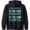 LUMOMIX Felpe Uomo con Cappuccio E Zip Divertenti - I Casi Sono Due Felpa con Cappuccio