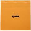 RHODIA 210200C - Bloc-Notes a punto metallico N°210 Orange - Quadretti piccoli - 21 x 21 cm - 80 fogli staccabili - Carta Clairefontaine Bianca 80g/m² -COPERTINA in carta trattata morbida