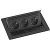 EVOLINE Schulte, EVOline Flip Top Push S 3 X Schuko, 1 pezzi, nero, 1593 7010 1800