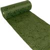 Deko AS GmbH Runner decorativo con motivo a rose (impermeabile, effetto loto, superficie vellutata, rotolo da 5 m, larghezza 30 cm, 100% nylon), colore oliva