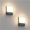 Klighten 2 Pezzi 24W LED Applique da esterno IP65, Grigio scuro 3000K