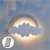 Lights4fun Applique Murale Arcobaleno e Nuvola di 18 LED Bianchi Caldi a Pile per Arredo Cameretta Bimbi