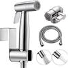 ABSOK Bidet Portatile Kit Doccetta -Spruzzatore per WC con doppia modalità, in Acciaio Inossidabile, con Deviatore 2 Vie, con Tubo 1,5m e Supporto