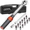 ATsafepro Chiave Dinamometrica Bici 5-25 Nm, 1/4, Kit Moto 72T, Precisione ± 3% Con 10cm Barra di Estensione, Hex e Torx Bit