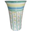 Ceramiche Angela Rinaldi - Portaombrelli Portafiori in Ceramica di Vietri dipinto a mano Maiolica Design Terracotta (fascia verde giallo celeste, Portafiori Altezza cm 26 diametro cm 19)