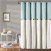 Lush Decor Tenda da doccia con bottoni in lino blu/bianco 72X72