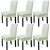 Leeyunbee 6 Pezzi Coprisedie con Schienale Elastica, Beige | Lavabile, Sfoderabile, Poliestere-elastam, Facile da Pulire, Fodere per Sedie, per Sala da Pranzo, Cucina Cerimonia Matrimoni