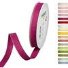 Halbach Seidenbänder Nastro decorativo con bordi in lino, larghezza: 15 mm, lunghezza 20 m, nastro per regali, decorazione fai da te, colore: viola/lino