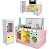 DQB DeQUBE DEQUBE - Cucina Ristorante in Legno 4 Moduli 2 in 1 con Luce e Suono per Bambini, Unisex, 3+, 82 x 90 81 cm (913D00015)