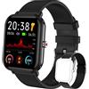 paazomu Smart watch per uomo donna, fitness tracker sportivo 1.7 Touch Screen Smartwatch IP68 orologio impermeabile, frequenza cardiaca/temperatura corporea/contapassi, tracker attività per iPhone Android