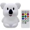 Tekemai Grande taglia Luce Notturna per Bambini, Lampada USB Ricaricabile per Neonati, Touch abat jour da comodino bambino, 9 colori luce da notte, telecomando lampade bambini, Regali - Grande Koala