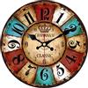 VIKMARI 30CM Orologi da Parete Legno Vintage Orologio da Parete Cucina Orologio da Parete Silenzioso Decorazione Parete Colorato Parigi Francese per Soggiorno Camera da Letto Sala da Pranzo