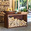 OFYR ISLAND - BARBECUE BRACIERE CON PORTALEGNA E PIANO DI APPOGGIO TEAK WOOD