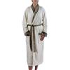 Gözze - Accappatoio Unisex con Con Collo a Scialle, Sensazione di Seta, 100% Microfibra, 330 g/m², Taglia, 100% Microfibra, S - Bianco Lana