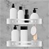 SXCDD Argento Quadrato autoadesivo Bagno Mensola Nero Doccia Doccia Cestello di Immagazzinaggio Shampoo (2 rettangoli in alluminio)