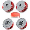 Viilich Bobina decespugliatore per Flymo,4 PCS Bobina con Alimentazione Automatica Doppia Filo Compatibile con tagliabordi Flymo Fly021,con 1 Tappo,Compatibile con Flymo Contour XT/500E/500 XT/Trim