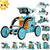 EPPO STEM Kit Robot Solare Giocattoli 12-in-1, Set di Esperimenti Scientifici per Edifici Educativi Regali per Bambini Ragazzi Ragazze, Regali per Bambini 8 9 10 11 12 13 Anni (Blu)