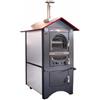 AgriEuro Premium Forno a legna da esterno Medius Plus 100 EXT in acciaio - Ventilato con tetto rosso
