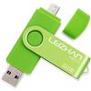 LEIZHAN Chiavetta USB 32GB,Flash Drive USB 2.0 OTG Memory Stick per Telefono Huawei Samsung Android Tablet Mac PC-Verde