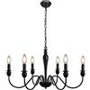 MRHYSWD Lampadario Nero Industriale Vintage Rustico, 6 Luci Lampadari Soffitto Soggiorno Cucina Camera Da Letto Corridoio Sala Classico Lampada A Sospensione Pranzo, Plafoniera Grande