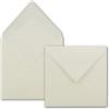 NEUSER PAPIER Buste quadrate, 145 x 145 mm, con fodera in seta bianca, 100 g/m², con lembo umido 75 Stück Panna chiaro