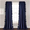 Lush Decor Reyna - Set di tende a pannello con volant, 137,2 x 213,4 cm (larghezza x lunghezza), colore: blu navy, romantiche tende con volant per camera da letto, soggiorno o sala da pranzo,