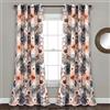 Lush Decor Floral Insulated Grommet Leah-Occhiello Isolante Floreale, Poliestere, Corallo & Grigio, W 52 x L 84 (1 Panels)