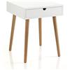 Oresteluchetta tavolino/Comodino, Legno, Bianco, H.50 x L.40 x P.40