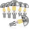 Century Light P45 Lampada a LED Edison dimmerabile 4W, Lampadina a LED con corona d'argento, equivalente a 40 Watt, Base per candelabri E14, Retro bianco caldo 2700K, Lampadina a specchio vintage, 6 pezzi