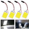 YM E-Bright 4x Ampoule LED dôme, panneau lumineux intérieur LED 12 V,super blanc COB 24-SMD Auto Car Dome Map Reading Plate Light Toit Plafond Lampe filaire avec adaptateur BA9S T10 Festoon (31-41mm)