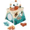 Janod - Vulcano Multiattività - 5 attività - Gioco Multisensoriale Infanzia - Manualità - Giocattolo con Dinosauri in Legno FSC - dai 12 Mesi, J05827