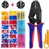 CGBOOM Set di Capicorda a Crimpare Con 200 Pezzi e 100 Connettori di Spinta, Pinza Crimpatrice Con Ricambio per 0,5-6 mm²