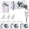 Gueenky 4 Pezzi Lucchetto Hasp in Acciaio Inox, 2,5 Pollici Chiavistello Lucchetto con Viti e Chiavi, Chiusura Armadio Hasp Serratura in Metallo per Porte Mobili Cassetti Armadietti