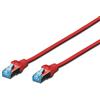 DIGITUS CAT 5e SF-UTP Patch Cable, 1m, cavo di rete LAN DSL Ethernet, PVC, AWG 26/7, rosso, Cat-5e - 1 m, Cavo patch - SF-UTP - PVC