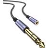MOSWAG Adattatore jack per cuffie da 1/4 di pollice a 3,5 mm 1M 6,35 mm, cavo di prolunga da 1/8 femmina a 1/4 maschio per amplificatore mixer per chitarra pianoforte, altoparlante e altro