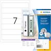 HERMA Etichette per Raccoglitori, 192 x 38 mm, Etichette Adesive A4 per Stampante, 7 Etichette per Foglio, Bianco