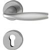 Hoppe porta di casa porta d' ingresso FH Maniglia New York, in alluminio effetto acciaio INOX, Chiave Rosetta per porte interne, porte dello spessore di 40 - 45 mm, rundrosette PZ