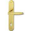 HOPPE 2857622 ROISSY - Maniglia a piastra lunga, distanza 90 mm, per porte di spessore 35-54 mm, in ottone lucido