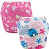 ALVABABY Nuoto Pannolini 2 pz Bambino Neonato Snap One Size Riutilizzabile Regolabile 0-2 Anni ragazzo Ragazza SW09-10-IT