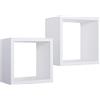 MODULARREDO | Q-BIS MAXI Set di 2 Mensole da Muro, Cubi Arredo, Mensole Cubo, Cubi da Parete, 35x35 p23.7 cm e 31x31 p23.7 cm, Bianco - Made in Italy