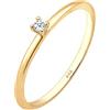 Elli DIAMONDS Anello Donne Solitario di Fidanzamento con Diamante (0,015 ct.) in Oro Giallo 585