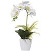 Olrla Orchidea artificiale bianca in Vaso Bianco 1Pcs 41cm, Orchidea Finta con Vaso per la Decorazione Della Tavola del Matrimonio in Ufficio, Centrotavola