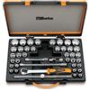 BETA - Set 37 Chiavi a Bussola Poligonali 1/2 con 5 Accessori in Cassetta, Kit Professionale Bussole con Cricchetto Prolunghe e Snodo per Officina Meccanica e Manutenzione, 920/C37