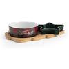 H&H Set Vassoio in Bambù con due Coppette, una in porcellana decorata e una a forma di stella in ceramica. Vassoio in bambù cm 15x22