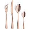 Amefa AUSTIN - Set di posate in rame, 24 pezzi, con finitura in PVD, in acciaio INOX 18/0, per 6 persone, posate in rame, lavabile in lavastoviglie