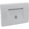 Damastoreitalia Faretto segnapassi da interno lampada da muro Ip20 LED con sensore di movimento 1,3W ad incasso per scatola cassetta 503 scale nero bianco (1,3W - bianco - luce calda 3000K)